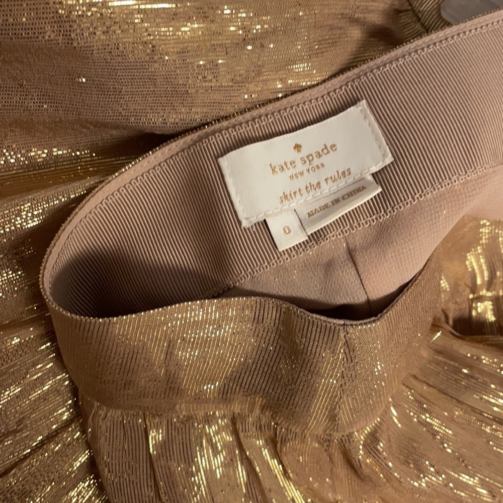 Kate Spade Metallic gold midi skirt - Picture 3 of 5